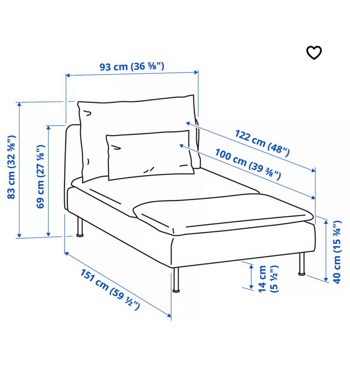 Chaise longue SÖDERHAMN Ikea gris - Imagen 4