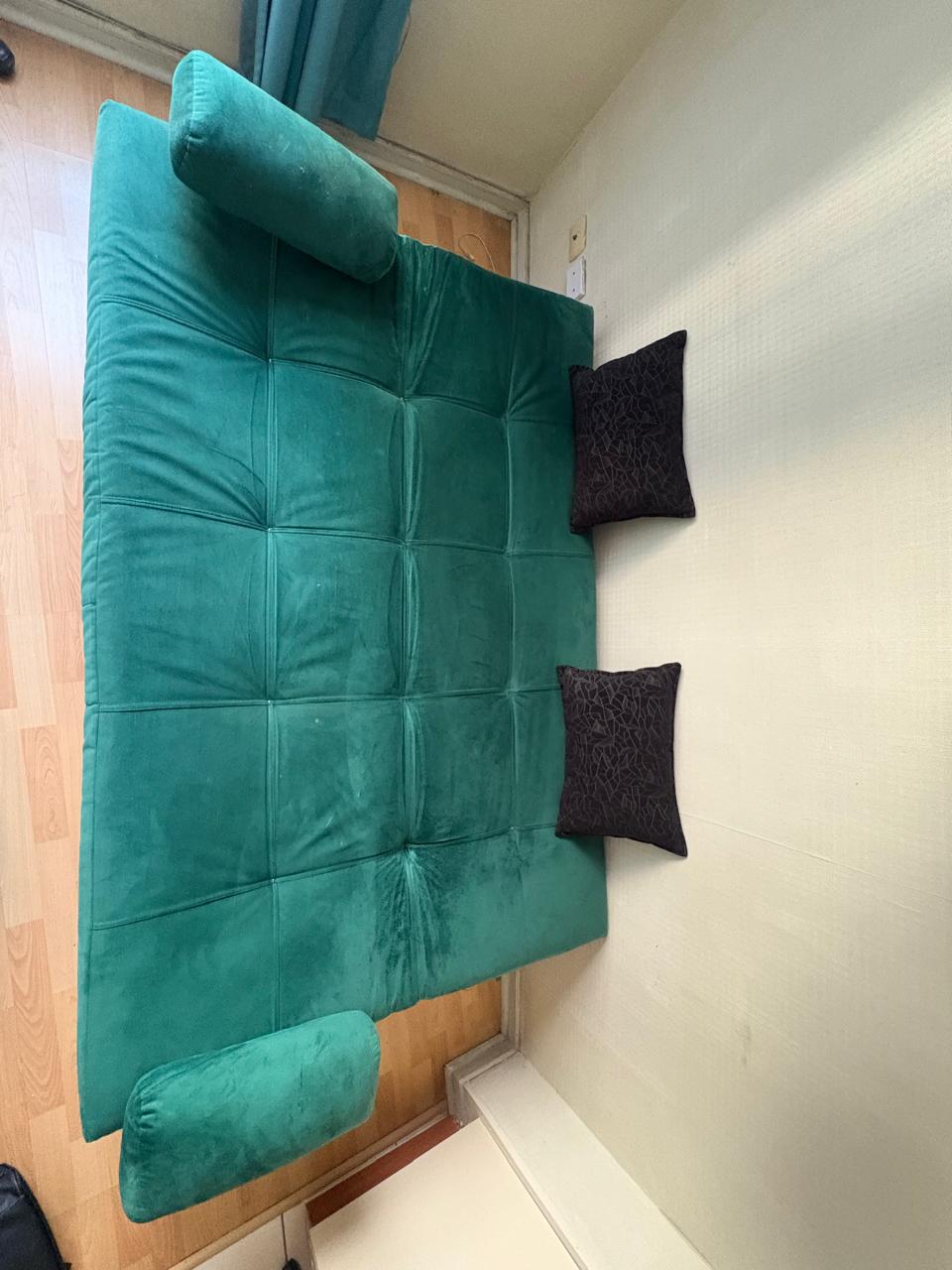 Sillón cama futón boxet verde esmeralda - Imagen 2