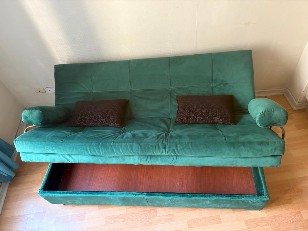 Sillón cama futón boxet verde esmeralda - Imagen 3