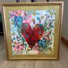 Cuadro xilografía corazón