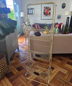Mueble organizador repisa metal dorado Deco