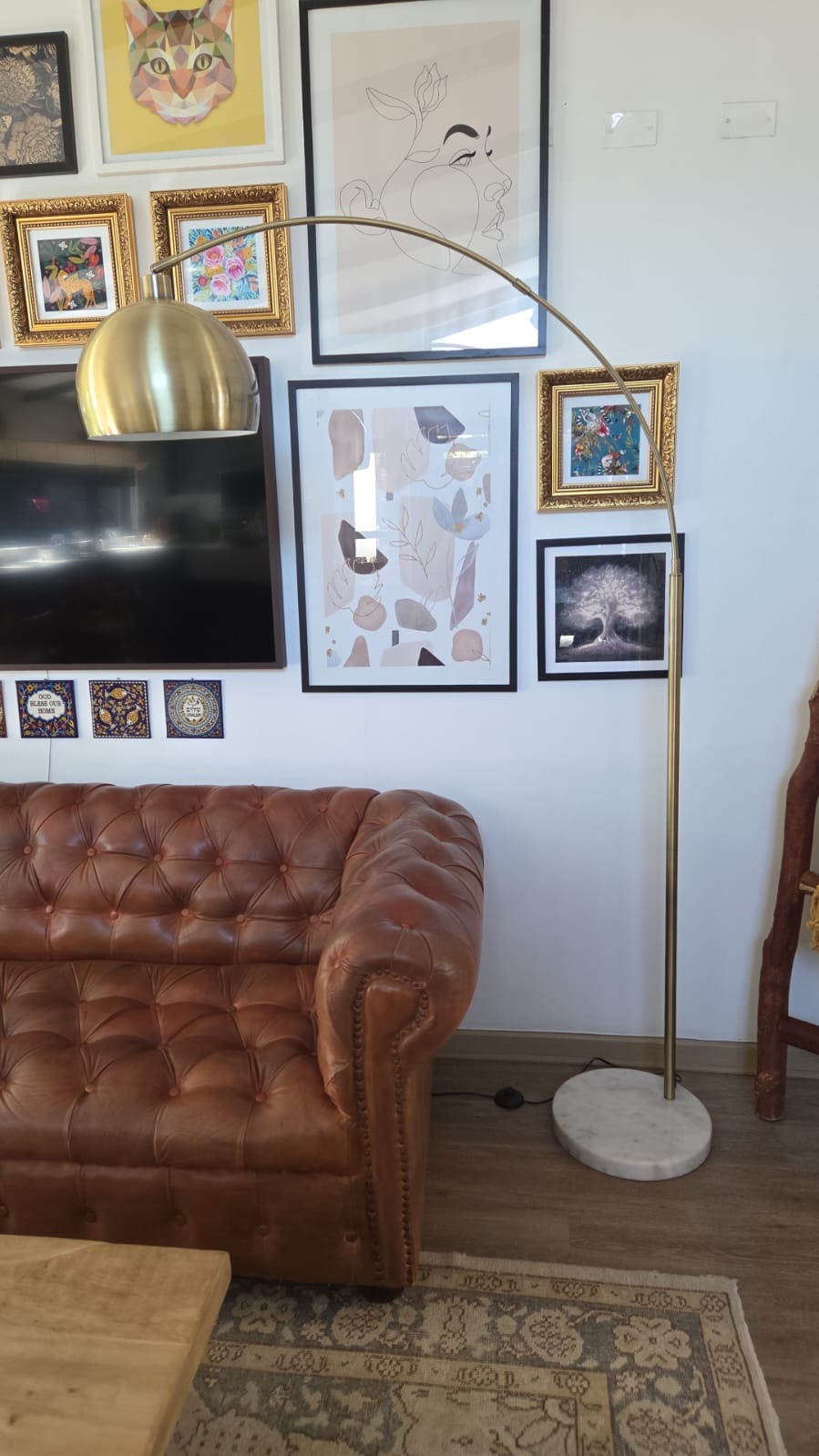 Lámpara pie Gold arco mármol Abitare