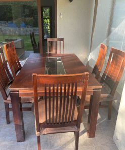 Juego de comedor vidrio rectangular central con 6 sillas Muebles Sur