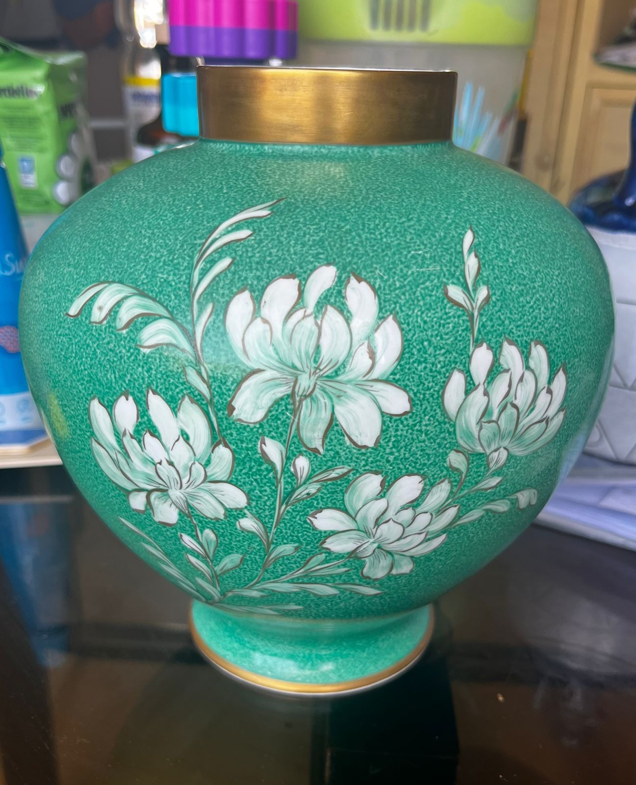 Jarrón sussex bone china pintado a mano