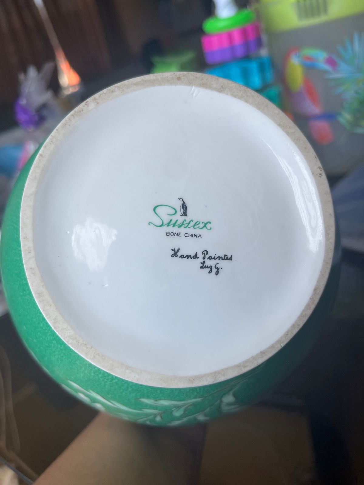Jarrón sussex bone china pintado a mano - Imagen 3