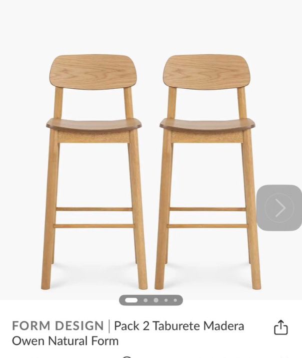 Juego 4 taburetes bar madera Owen Form Design