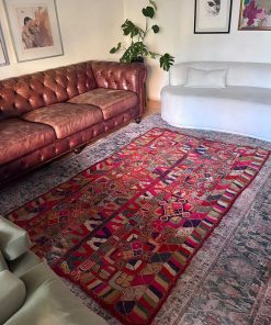 Alfombra lana traída de Turquía tonos rojo