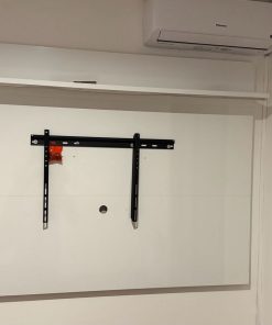 Rack panel TV lacado blanco luz led