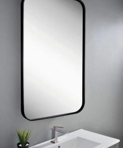 Espejo rectangular Umbra marco negro engomado