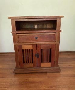 Mueble rack madera pino oregón con ruedas