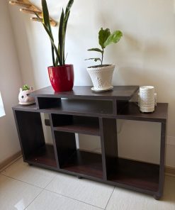 Rack madera color Nogal geométrico