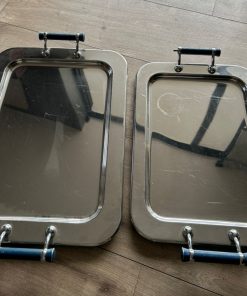 Par de bandejas con Asa acero inoxidable