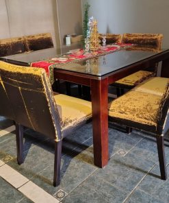 Juego de comedor 8 sillas cuadrado vidrio templado