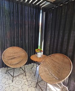 Juego terraza mimbre mesa y 2 sillas nido