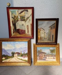 Set 4 cuadros óleo antiguos