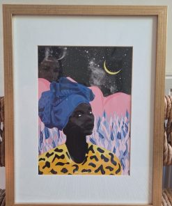 Cuadro mujer bajo la luna