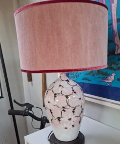 Lámpara de mesa cerámica flores 