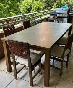 Juego de comedor con 8 sillas enrejado madera