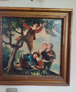 Cuadro niños en árbol marco madera