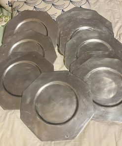 Juego 10 platos peltre