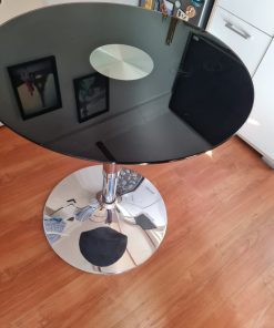 Mesa lateral vidrio redonda estilo vinilo