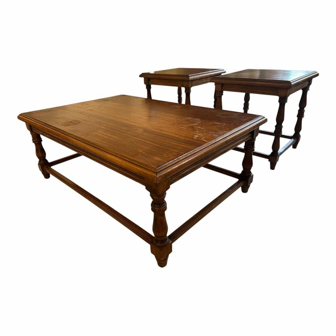Juego mesa centro y laterales madera CIC