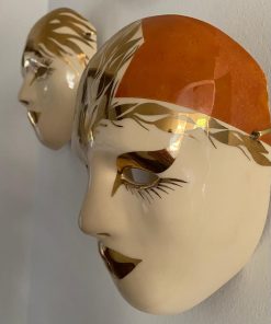 Par de máscaras decorativas cerámica 
