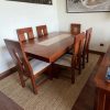 Juego de comedor roble y mármol con 6 sillas Nativo Muebles