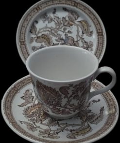 Set de té 3 piezas Royal Doulton Steelite brown floral