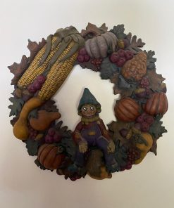 Corona figura decorativa pintada a mano de cerámica