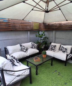 Juego living terraza fierro etrusco 4 piezas color negro