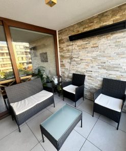 Juego living terraza rattan pvc 4 piezas