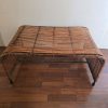 Mesa de centro mimbre con metal