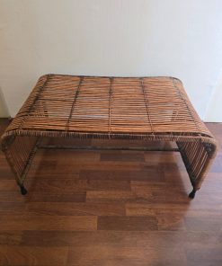 Mesa de centro mimbre con metal