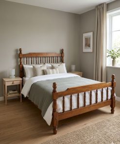 Cama 2 plazas madera y somier sueco