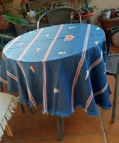 Mantel Guatemalteco redondo con 7 servilletas
