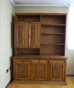 Mueble biblioteca aparador madera tallada