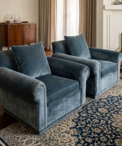 Par sillones felpa azul