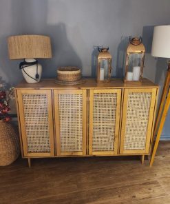 Buffet madera puertas enjuncadas mandado a hacer