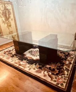 Mesa de comedor diseñador vidrio templado biselado