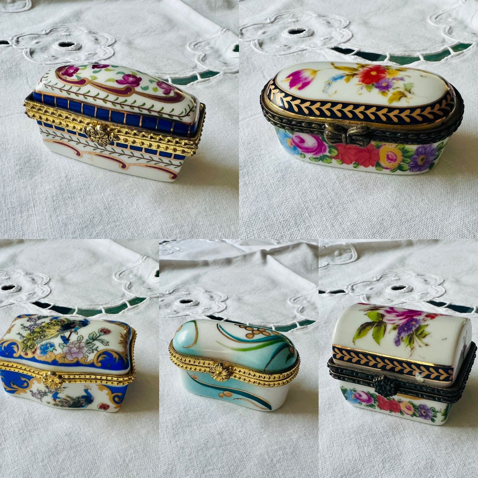 Colección 5 cajitas porcelana