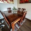 Juego de comedor cuadrado con 6 sillas Roble