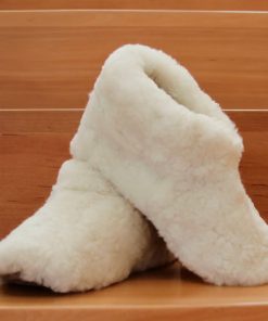 Pantuflas de lana oveja caña alta