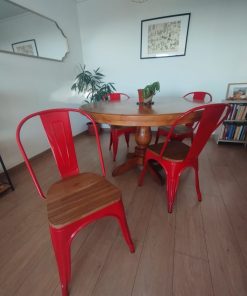 Juego 4 sillas metálicas Tolix Rojas