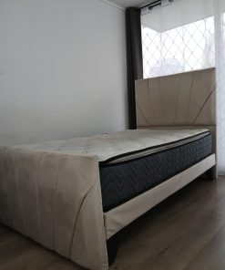 Cama 1.5 plazas con respaldo Beige