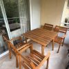 Juego comedor terraza madera 4 personas