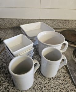 Set loza blanca 8 piezas