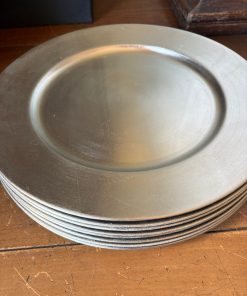 Juego de 8 platos plateados