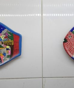 Set 2 platos decorativos de greda