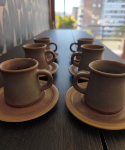 Juego de café cerámica gres 6 puestos